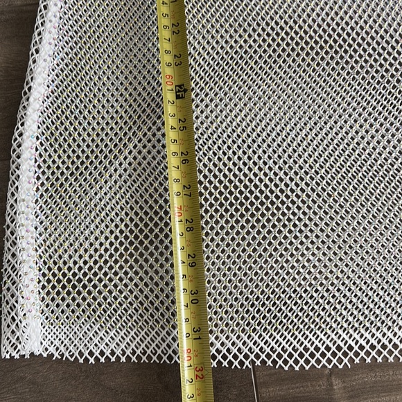 White mesh with stone glamours dress cover up - Picture 10 of 11